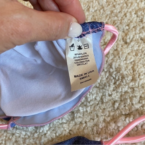 Blue and pink Cheeky Tie Bikini Size Small or XS NWT - Picture 6 of 8